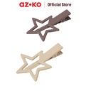 AZKO Ataru Set 2 Pcs Jepit Rambut Star - Cokelat hair clip aksesoris jepitan cewek penjepit hiasan rambut wanita aksesori kepala
