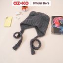 AZKO Ataru Topi Beanie Knit Bear Dengan Strap - Abu-Abu beanie hat topi rajut tutupan kepala aksesoris kepala fashion wanita pria