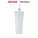 AZKO Ataru 720 ml Tumbler Double Wall As Petg Dengan Sedotan wadah minuman food grade botol tumbler bening double wall drinkware water bottle travel