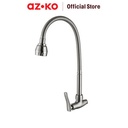 AZKO Fosa 1/2 inci Keran Dapur Wall Fleksibel Stainless Steel - Silver Kitchen Sink Faucet Peralatan Dapur Kran Air Wastafel