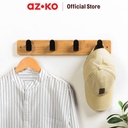 AZKO Stora Gantungan Dinding 4 Kait - Hitam/Cokelat Pengait Multifungsi Tembok Clothes Hook Tempat Gantung Pakaian Barang Serbaguna
