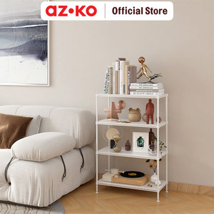 AZKO Masterspace 60X30X90 cm Rak Besi 4 Tingkat Perforated - Putih Storage Rack Metal Tempat Penyimpanan Serbaguna Rak Barang Organizer Gudang
