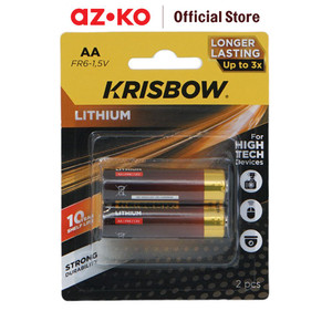 AZKO Krisbow Set 2 Pcs Baterai Lithium Aaa / Aa Batre Cadangan Batre Battery Bateray Peralatan Elektronik