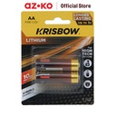 AZKO Krisbow Set 2 Pcs Baterai Lithium Aaa / Aa Batre Cadangan Batre Battery Bateray Peralatan Elektronik