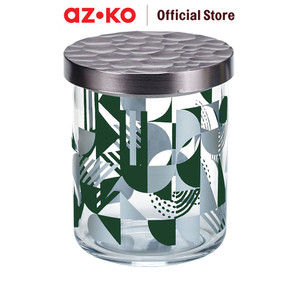 AZKO Kris Stoples - Silver/Hijau Jar Tempat Simpan Snack Dan Permen Setoples Toples Akrilik Serbaguna Perlengkapan Dapur Wadah Makanan