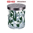 AZKO Kris Stoples - Silver/Hijau Jar Tempat Simpan Snack Dan Permen Setoples Toples Akrilik Serbaguna Perlengkapan Dapur Wadah Makanan