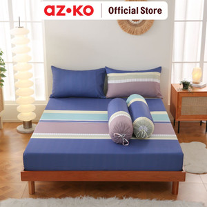 AZKO Sleeplite Set Seprai Microfiber Stripe Sky Sprei Motif Seprai Aesthetic Seprei Sheet Set Bed Sheet Aksesoris Tempat Tidur Set Sarung Bantal Sarung Guling