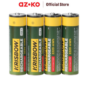 AZKO Krisbow Set 4 Pcs Baterai Rechargeable Type C Batre Isi Ulang Peralatan Elektronik Battery Rechargeable
