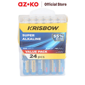 AZKO Krisbow Baterai Super Alkaline AAA Batre Cadangan Batre Battery Bateray Peralatan Elektronik