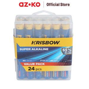 AZKO Krisbow Baterai Super Alkaline AA Batre Cadangan Batre Battery Bateray Peralatan Elektronik