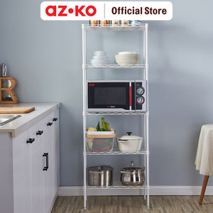 AZKO Stora Rak Besi Wire Rack 16 mm Metal Rack Rak Serbaguna Rak Penyimpanan Minimalis Organizer Gudang
