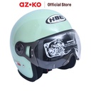AZKO Hbc Classico Helm Half Face Dengan Visor - Hijau Mint Penutup Kepala Helm Sepeda Motor Half Face Perlengkapan Berkendara Aksesori Motor
