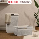 AZKO Stora 42.5X35.5X62 cm Keranjang Laundry Ecohome - Putih Terra Tempat Baju Pakaian Kotor Wadah Cucian Laundry Basket Perlengkapan Rumah Tangga