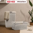AZKO Stora 36X52.5X26 cm Keranjang Laundry Ecohome - Putih Terra Tempat Baju Pakaian Kotor Wadah Cucian Laundry Basket Perlengkapan Rumah Tangga