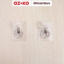 AZKO Stora Set 2 Pcs Gantungan Dinding & Clip Permanen Transparan Pengait Multifungsi Tembok Clothes Hook Tempat Gantung Pakaian Barang Serbaguna