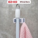 AZKO Stora Gantungan Sapu & Hook Permanen - Putih/Abu-Abu Broom Gripper Holder Pelan Sapu Perlengkapan Rumah Tangga