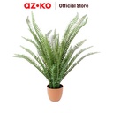 AZKO Forhom 58 cm Bunga Artifisial Fern Dengan Pot Plastik - Hijau Tumbuhan Buatan Bunga Hias Cantik Sintetis Tanaman Artificial Dekorasi Flower Pajangan Rumah Serbaguna Hiasan Properti Foto