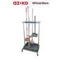 AZKO Maxbuilt Organizer Sapu & Alat Pel - Abu-Abu Broom And Mop Holder Tempat Sapu Dan Pel Organizer Alat Kebersihan