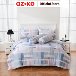 AZKO Sleeplite Set Seprai Microfiber Abstrak Mila Sprei Motif Seprai Aesthetic Seprei Sheet Set Bed Sheet Aksesoris Tempat Tidur Set Sarung Bantal Sarung Guling