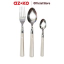 AZKO Delicia Set 12 Pcs Alat Makan - Abu-Abu Muda Set Sendok Garpu Pisau Makan Spoon Fork Peralatan Makan Cutlery Set