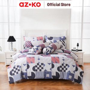 AZKO Sleeplite Set Seprai Microfiber Abstrak Camile Sprei Motif Seprai Aesthetic Seprei Sheet Set Bed Sheet Aksesoris Tempat Tidur Set Sarung Bantal Sarung Guling