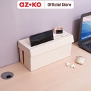AZKO Stora Kotak Organizer Prnyimpanan Kabel Square Cable Storage Box Organizer Tempat Stop Kontak Kotak Kabel Listrik Charger Dengan Tutup