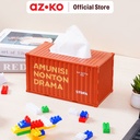 AZKO Stora Kotak Tisu Container Design Tissue Box Holder Tempat Tisu Wadah Penyimpanan Tisyu Perlengkapan Rumah Tangga