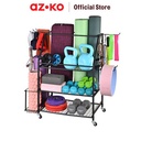 AZKO Masterspace Rak Penyimpanan Alat Olahraga Multifungsi - Hitam Multipurpose Sport Storage Rack Tempat Simpan Alat Gym Dan Yoga Barbel Organizer Besi Perlengkapan Fitness