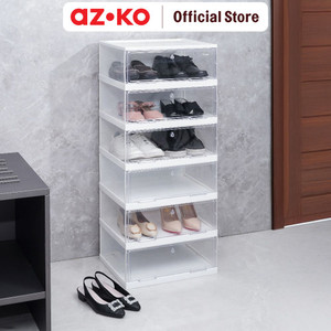 AZKO Stora Rak Sepatu Foldable Double Shoe Rack Organizer Sandal Sepatu Kabinet Alas Kaki Tempat Penyimpanan Sendal