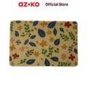 AZKO Forhom Keset Pintu Printed Pvc Door Mat Motif Kain Lap Kaki Serbaguna Keset Pintu Masuk Floor Mat Perlengkapan Rumah Tangga