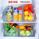 AZKO Stora Wadah Penyimpanan Kulkas Grinn Fridge Organizer Wadah Penyimpanan Kulkas Refrigerator Can And Bottle Tray
