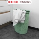 AZKO Stora 44X34.5X57 cm Hamper Keranjang Laundry Leaves - Hijau Tempat Baju Pakaian Kotor Wadah Cucian Laundry Basket Perlengkapan Rumah Tangga