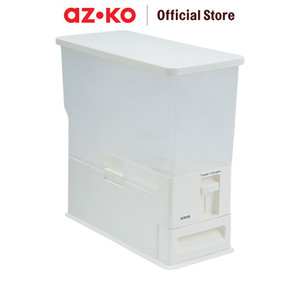 AZKO Kris Fifo Tempat Beras - Putih Rice Container Food Grade Kotak Beras Wadah Penyimpanan Beras Perlengkapan Dapur