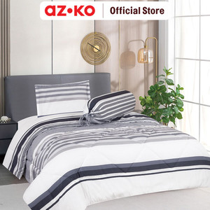 AZKO Sleeplite 120x200 Cm Set 4 Pcs Seprai Single Microfiber Stripe Link