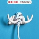 AZKO Stora Gantungan Dinding Serbaguna Glasses - Putih Pengait Multifungsi Tembok Glasses Hook Tempat Gantung Pakaian Barang Serbaguna