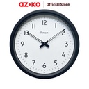 AZKO Forhom 30 cm Kohi Jam Dinding Plastik - Hitam/Putih Wall Clock Jam Tembok Analog Aesthetic Dekorasi Rumah Hiasan Dinding