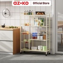 AZKO Stora Cucina Rak Penyimpanan Dengan Roda & Keranjang Organizer Serbaguna Tempat Simpan Barang Multifungsi Rak Storage Perlengkapan Rumah Tangga