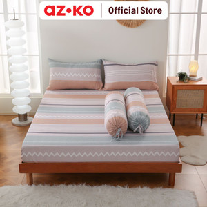 AZKO Sleeplite Set Seprai Microfiber Stripe Zen Sprei Motif Seprai Aesthetic Seprei Sheet Set Bed Sheet Aksesoris Tempat Tidur Set Sarung Bantal Sarung Guling