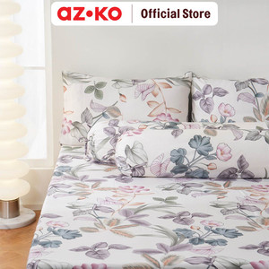 AZKO Sleeplite Set Seprai Microfiber Flower Vera Sprei Motif Seprai Aesthetic Seprei Sheet Set Bed Sheet Aksesoris Tempat Tidur Set Sarung Bantal Sarung Guling