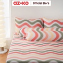 AZKO Sleeplite Set Seprai Microfiber Stripe Noa Sprei Motif Seprai Aesthetic Seprei Sheet Set Bed Sheet Aksesoris Tempat Tidur Set Sarung Bantal Sarung Guling