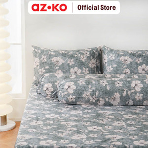 AZKO Sleeplite Set Seprai Microfiber Flower Lola Seprai Motif Seprai Aesthetic Seprei Sheet Set Bed Sheet Aksesoris Tempat Tidur Set Sarung Bantal Sarung Guling