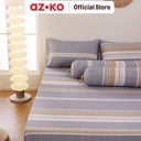 AZKO Sleeplite Set Seprai Microfiber Stripe Drew Seprai Motif Seprai Aesthetic Seprei Sheet Set Bed Sheet Aksesoris Tempat Tidur Set Sarung Bantal Sarung Guling
