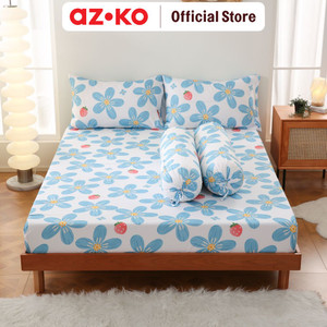 AZKO Sleeplite Set Seprai Microfiber Flower Abby Sprei Motif Seprai Aesthetic Seprei Sheet Set Bed Sheet Aksesoris Tempat Tidur Set Sarung Bantal Sarung Guling