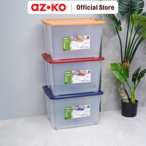 AZKO Stora 50 ltr Kotak Penyimpanan Dengan Clip Kotak Serbaguna Wadah Simpan Storage Box Boks Organizer