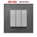 AZKO Krisbow Saklar Bingkai Kaca - Silver/Abu-Abu Cetekan Listrik Sakelar Saklar Double Peralatan Listrik