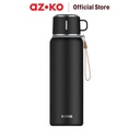 AZKO Kris 9 ml Camper Botol Vacuum Flask - Hitam Tumbler Termos Minuman Tempat Air Minum Panas Dingin Water Bottle Food Grade Perlengkapan Minum