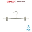 AZKO Stora 36 cm Set 3 Pcs Hanger Celana Aluminium Dengan Clip - Abu-Abu Henger Gantungan Baju Serbaguna Pant Hook Perlengkapan Rumah Tangga