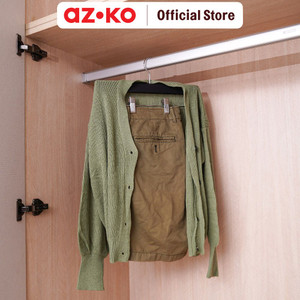 AZKO Stora 35.5 cm Hanger Aluminium Dengan Rubber - Hitam Henger Gantungan Baju Serbaguna Shirt Hook Perlengkapan Rumah Tangga