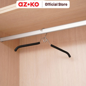AZKO Stora 42 cm Hanger Aluminium - Hitam Henger Gantungan Baju Serbaguna Shirt Hook Perlengkapan Rumah Tangga
