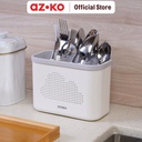 AZKO Stora Tempat Alat Makan 3 Sekat Rectangular Kitchen Organizer Cutlery Storage Kompartemen Alat Makan Wadah Peralatan Makan Sendok Garpu